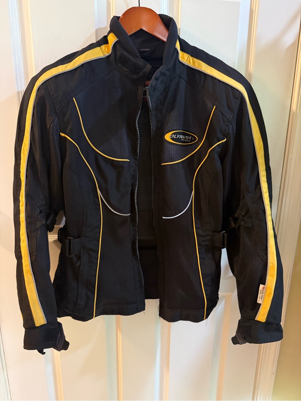 OLYMPIA Black & Yellow Motorcycle Jacket